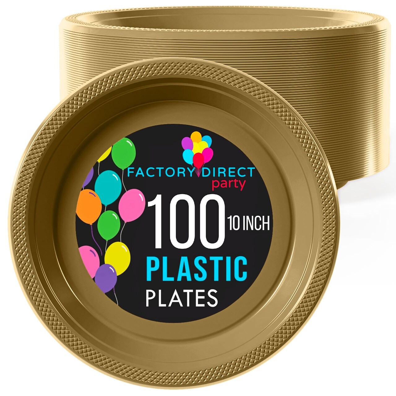 Party Solids Plastic Plates For Party Disposable Plates Heavy Duty Supplies 100 Pcs Plastic Dinnerware Sets Heavy Duty 350 GSM Disposable Dinnerware Set by Exquisite